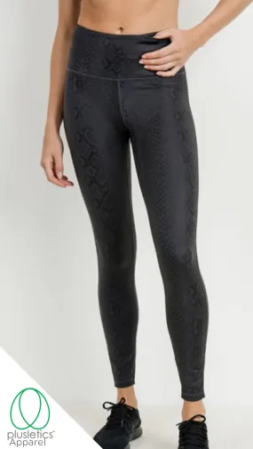 Mamba Snake Skin Leggings - Black