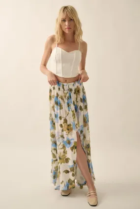 Marigold Drift Floral Maxi Skirt