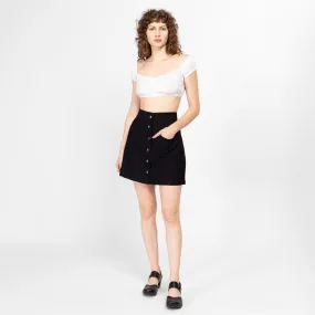 Med-Lrg Y2K Mod Black Wool Mini Skirt