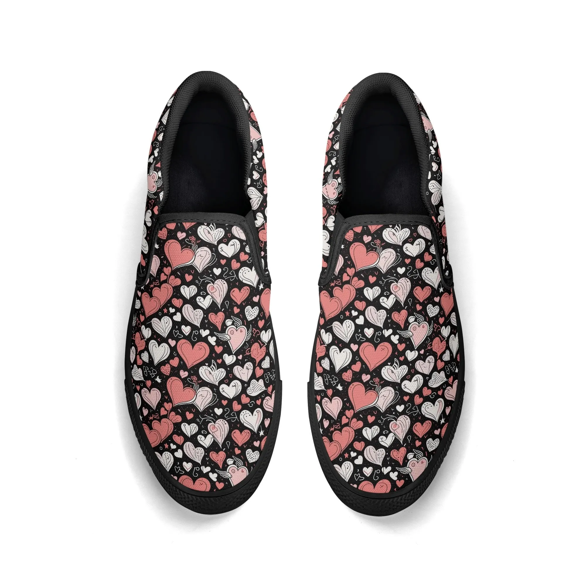 Mens Colorful Hearts Rubber Slip On Shoes