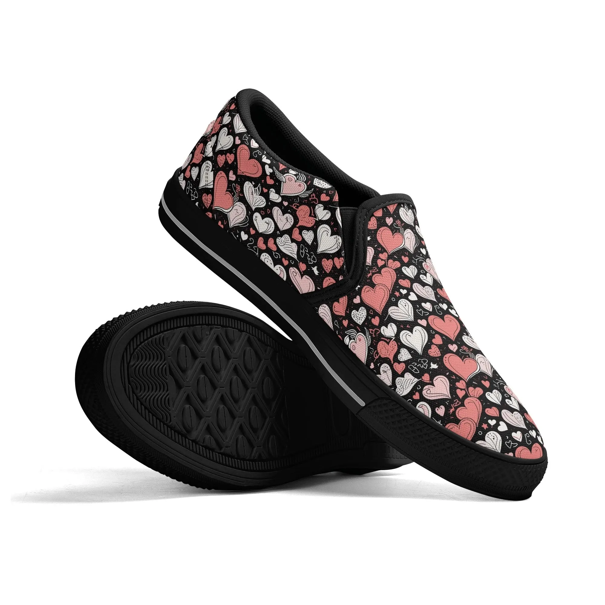 Mens Colorful Hearts Rubber Slip On Shoes