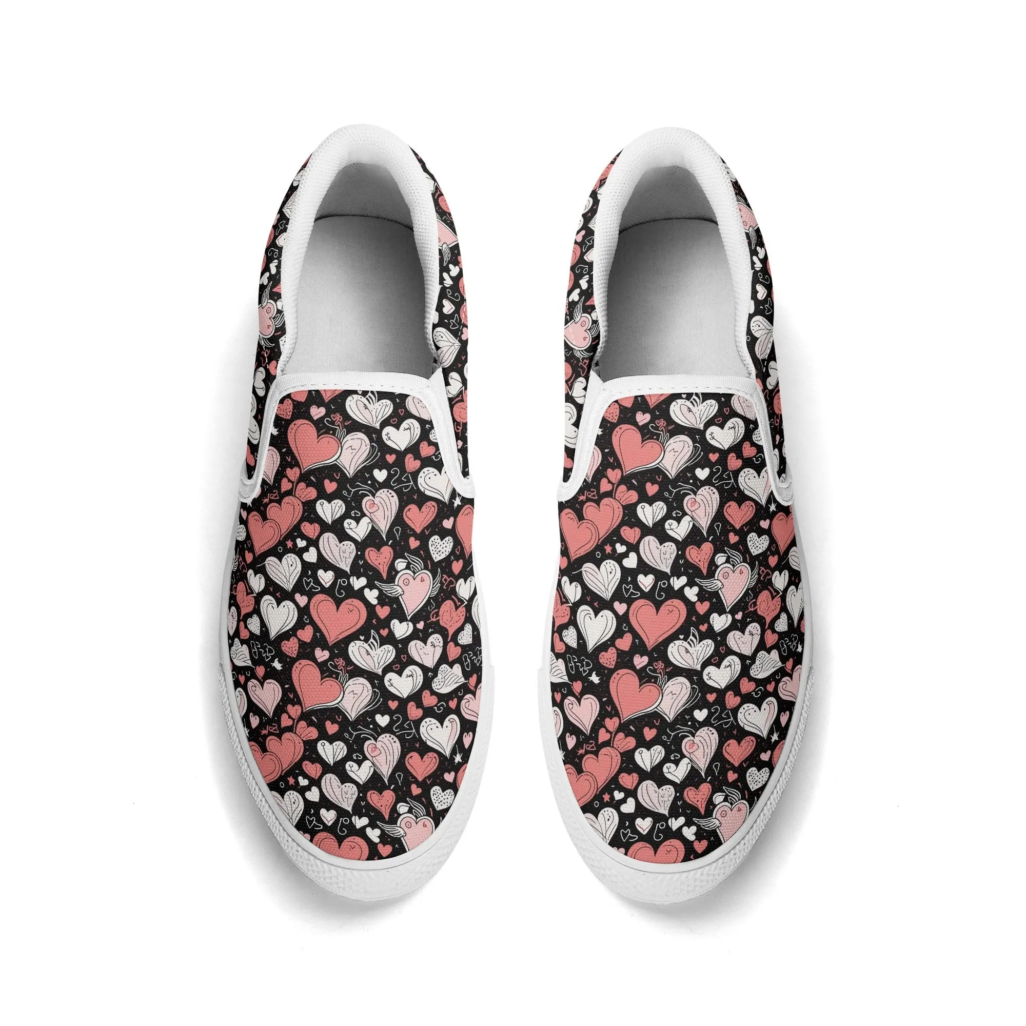 Mens Colorful Hearts Rubber Slip On Shoes