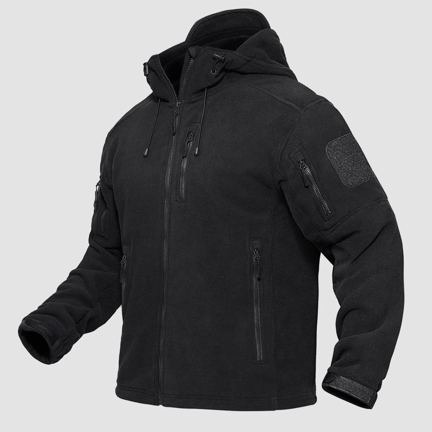 Men's Fleece Hoodie Zip Jacket Military Tactical Coat