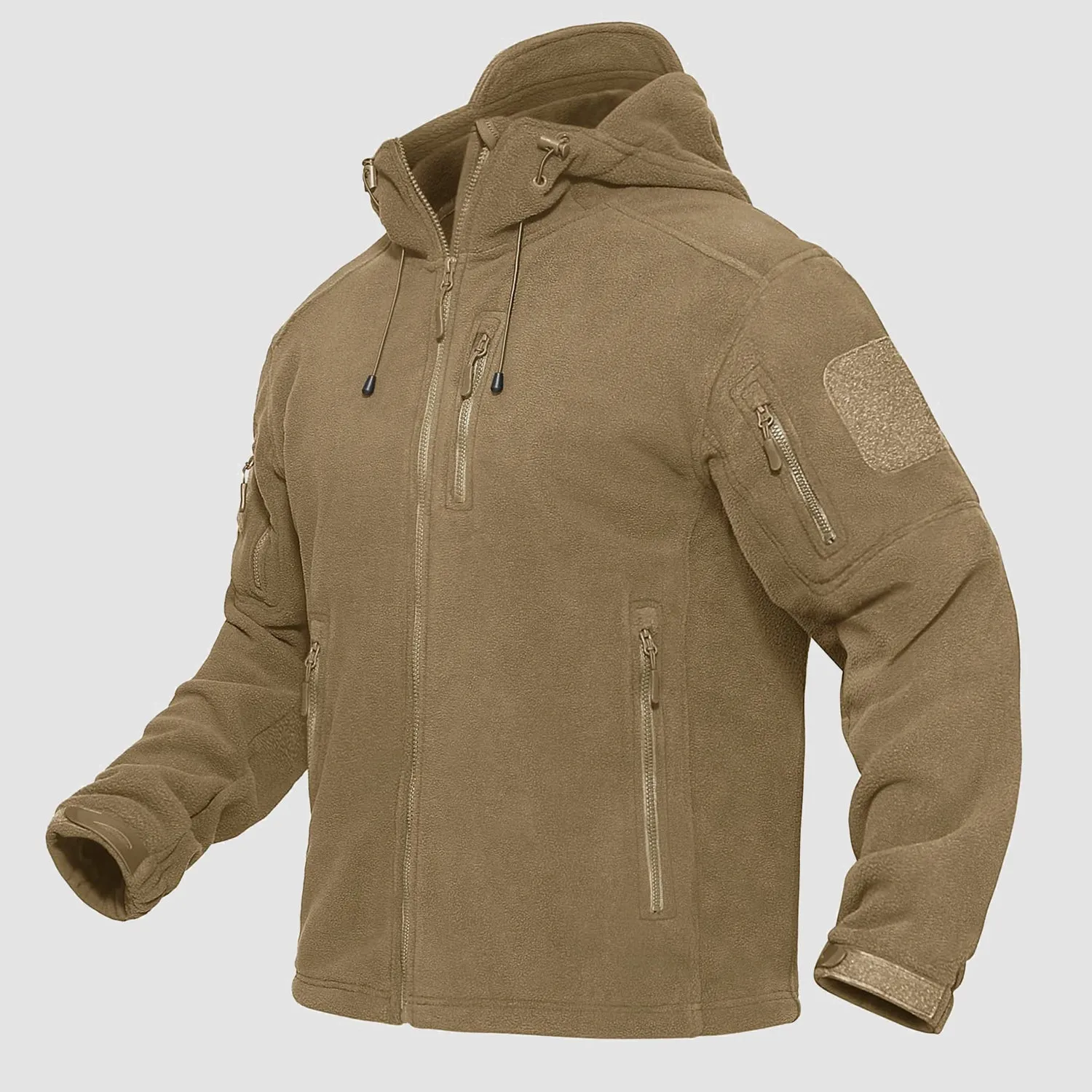 Men's Fleece Hoodie Zip Jacket Military Tactical Coat