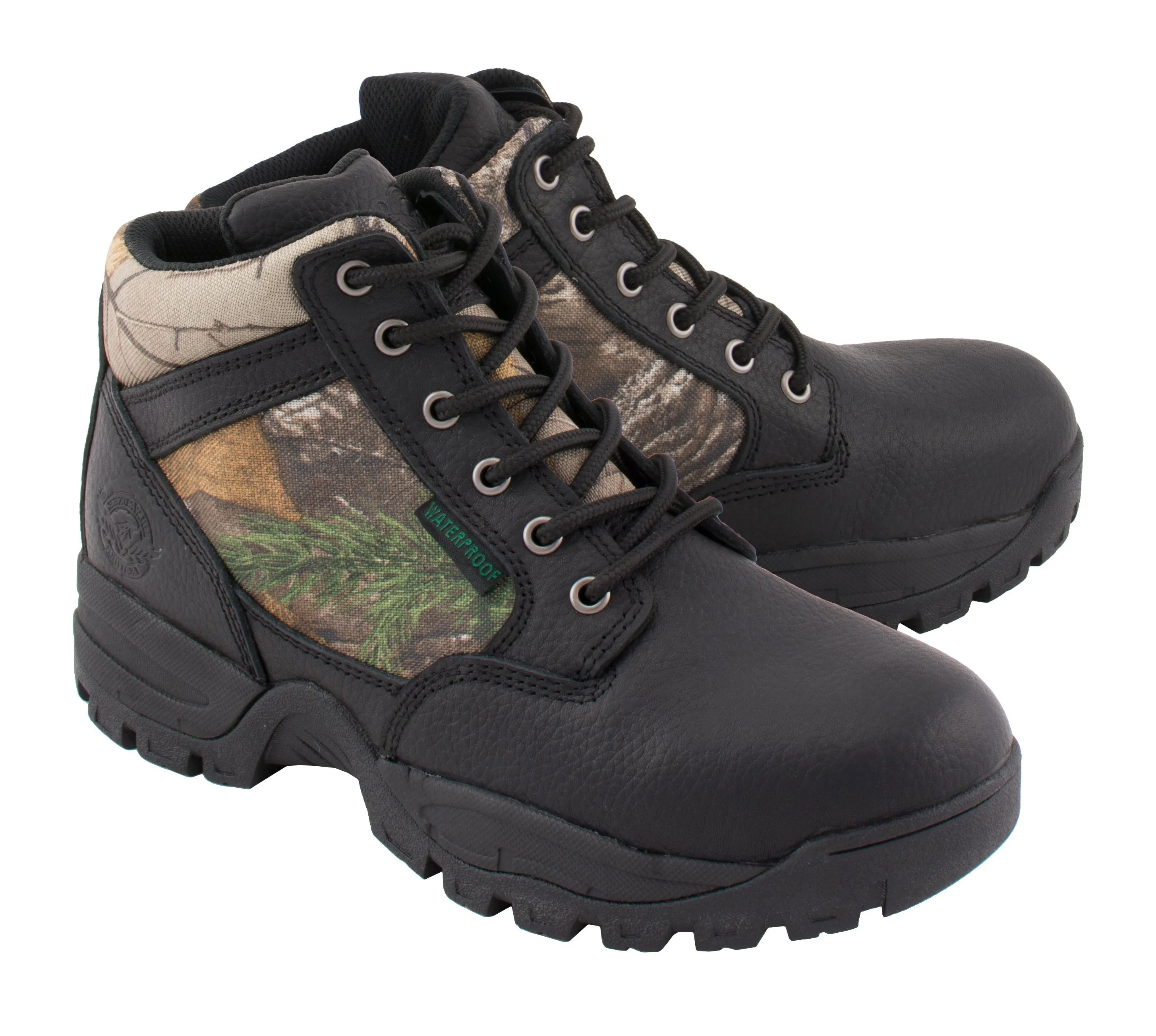 Men's Waterproof Black Work Boot w/ Mossy Oak® Print