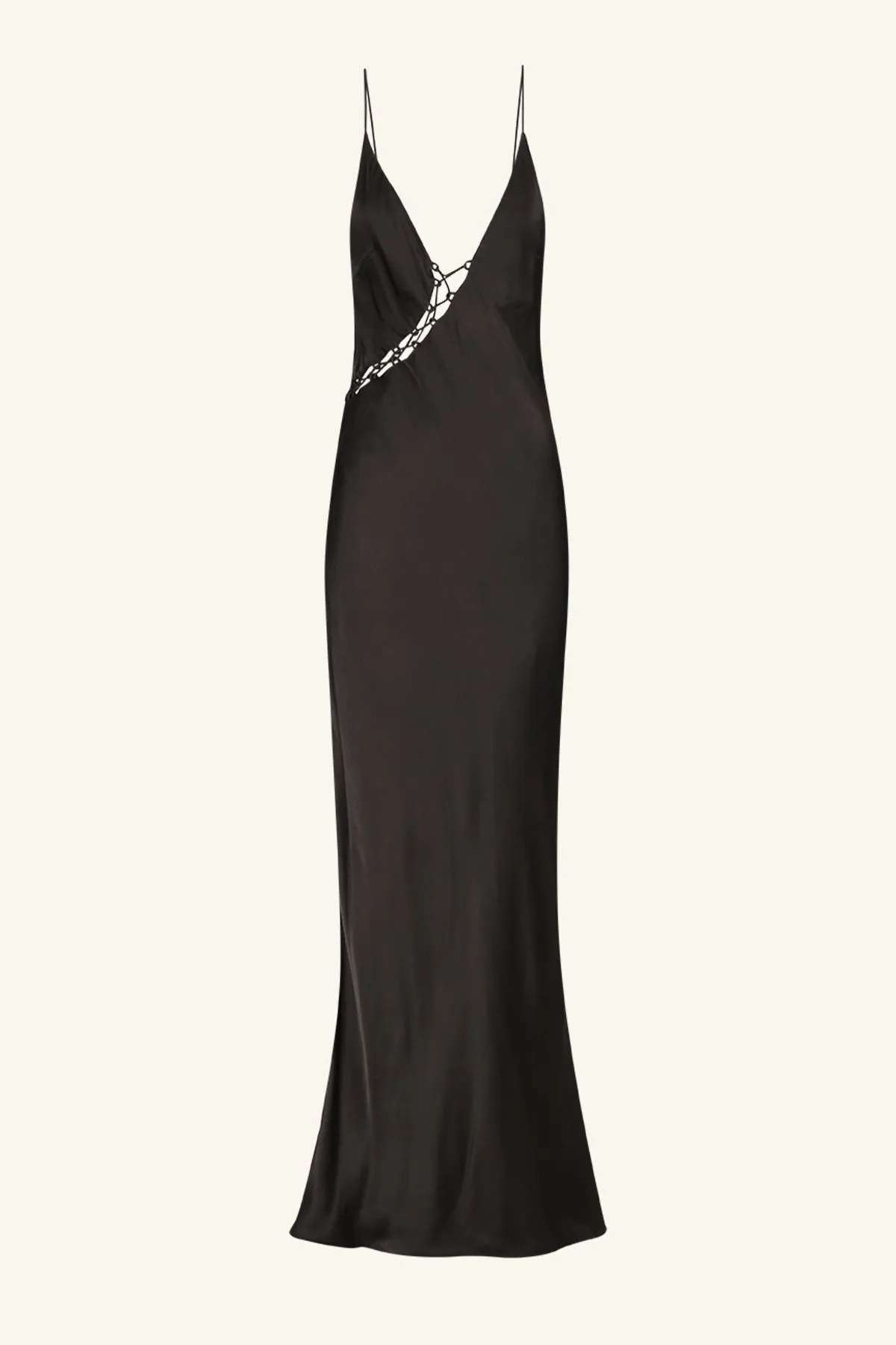 MIA LACE UP MAXI DRESS - BLACK