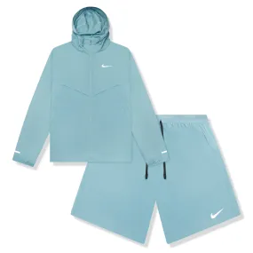 Nike Denim Turquoise Windrunner Jacket & Shorts