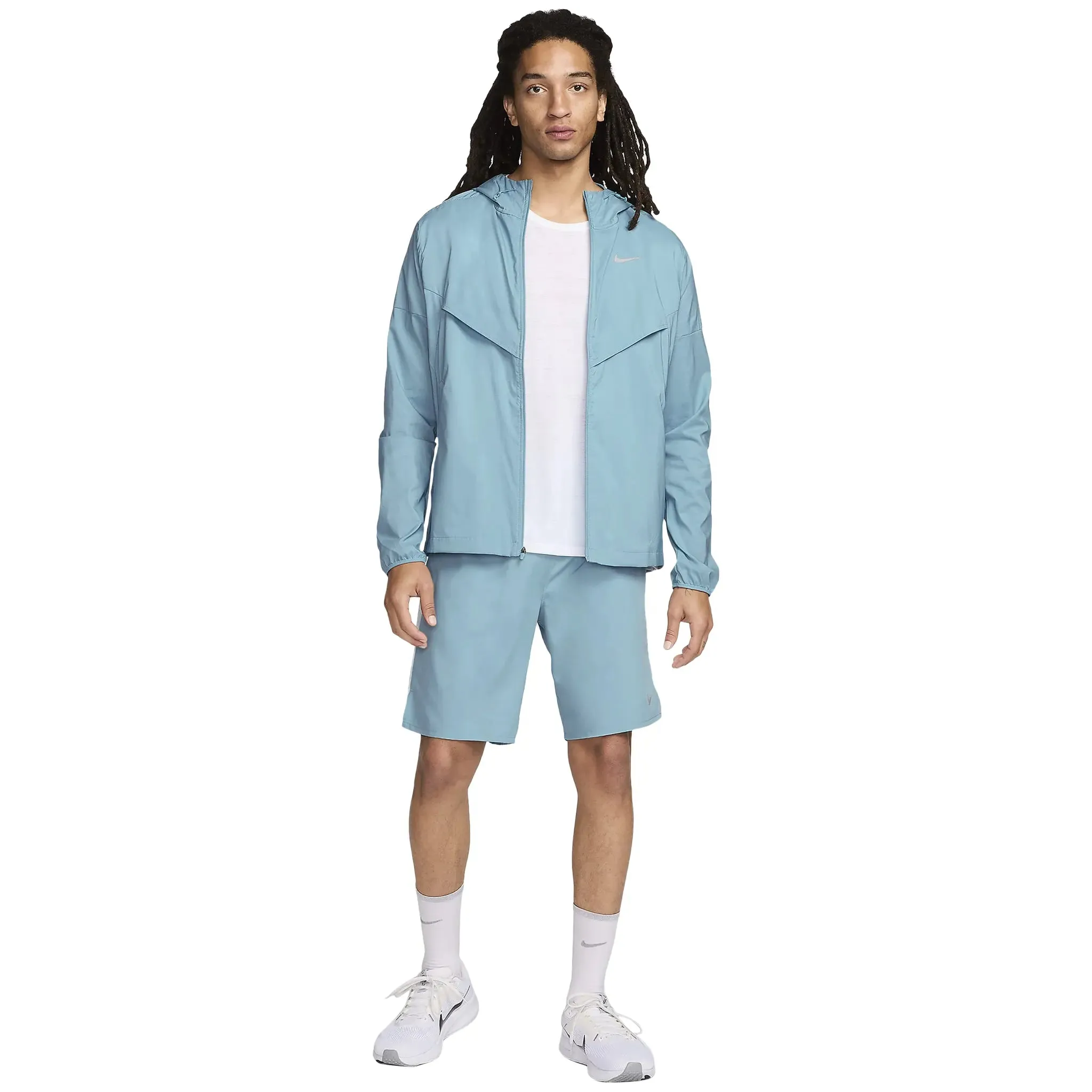 Nike Denim Turquoise Windrunner Jacket & Shorts