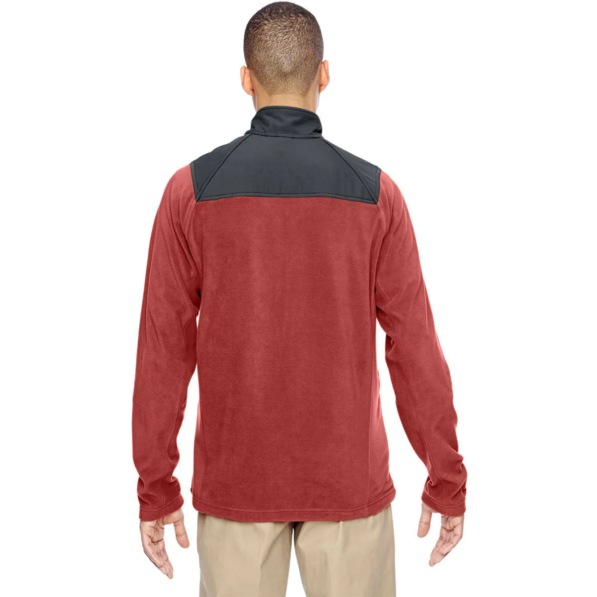 North End Men's Rust Excursion Trail Fabric-Block Fleece Jacket