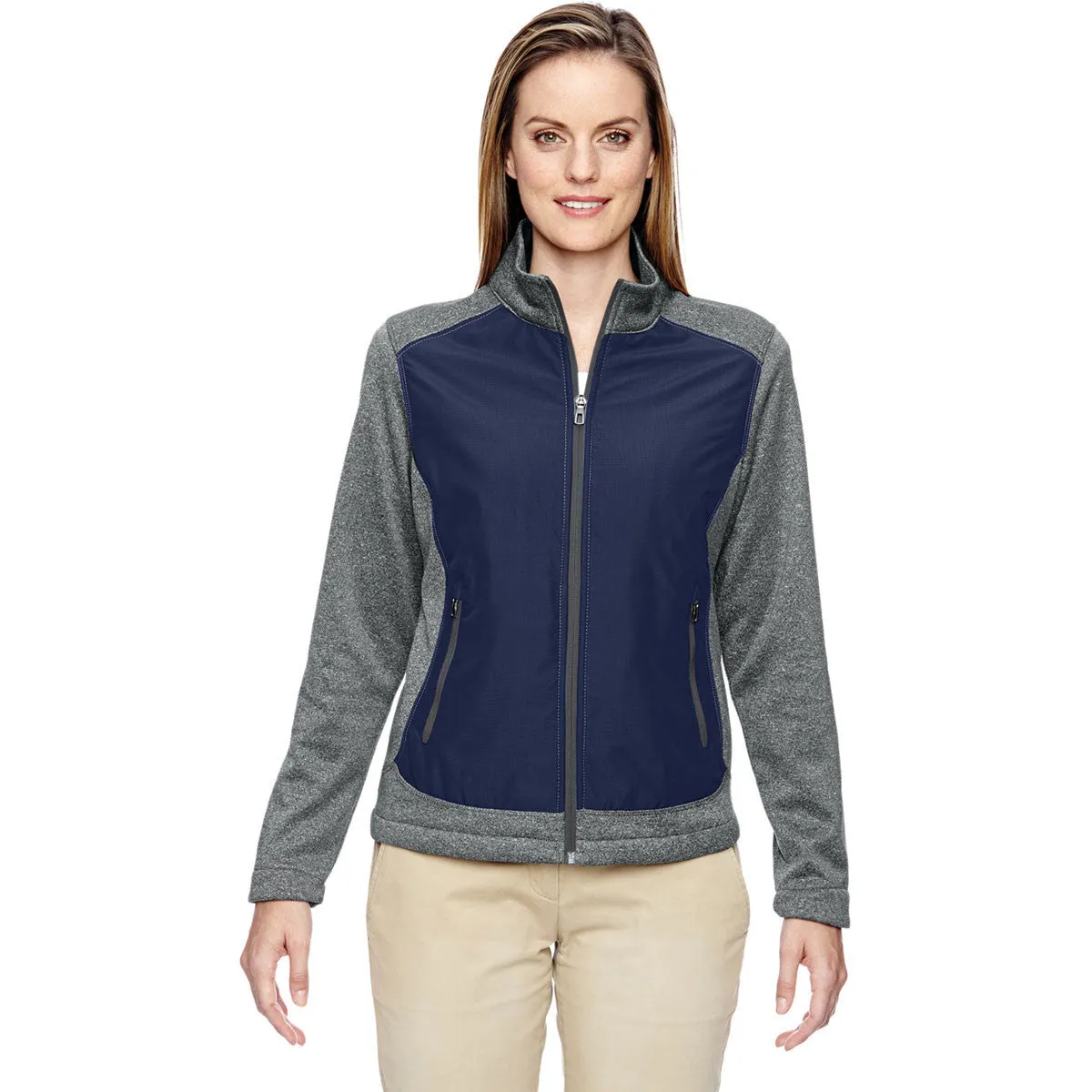 North End Women's Classic Navy Victory Hybrid Performance Fleece Jacket