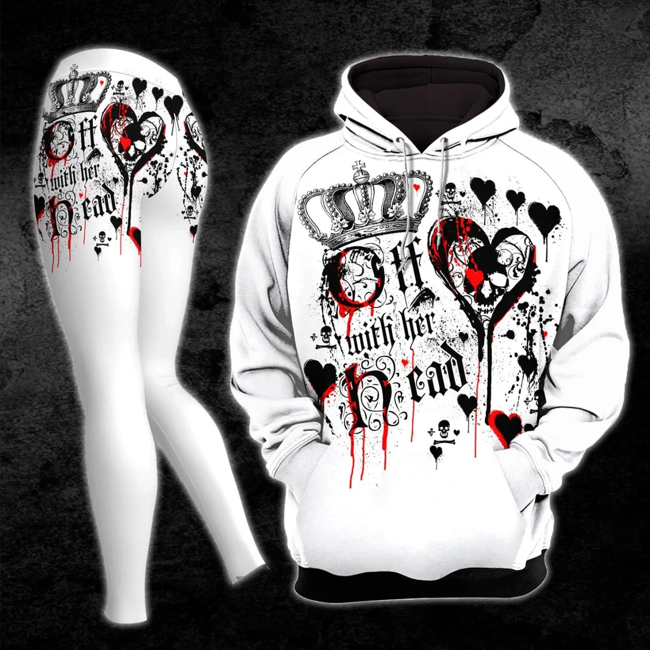 Off With Her Skull Gothic Combo Hoodie and Leggings