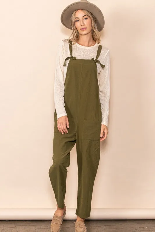 Olive Cozy Comfy Jumpsuit Overall