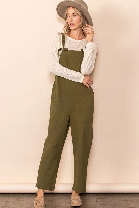 Olive Cozy Comfy Jumpsuit Overall