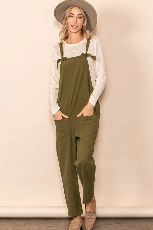 Olive Cozy Comfy Jumpsuit Overall