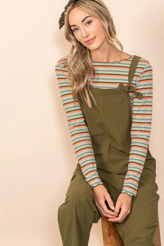 Olive Cozy Comfy Jumpsuit Overall