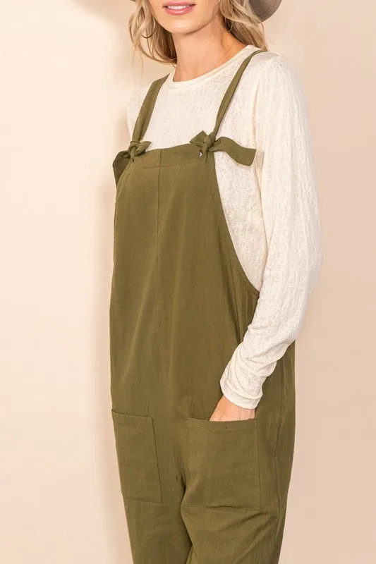 Olive Cozy Comfy Jumpsuit Overall