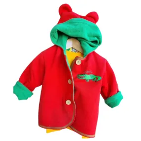 Ozi Varmints Hooded Jacket with Ears Polar Fleece Reversible