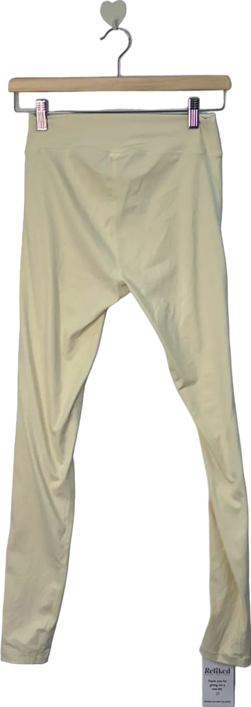 PrettyLittleThing Cream High-Waisted Leggings Size UK 8