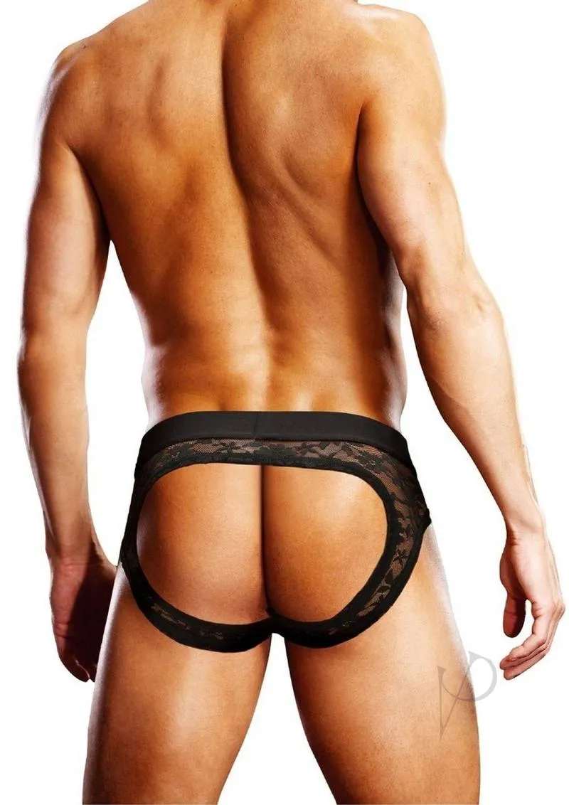 Prowler Black Lace Open Brief Lg