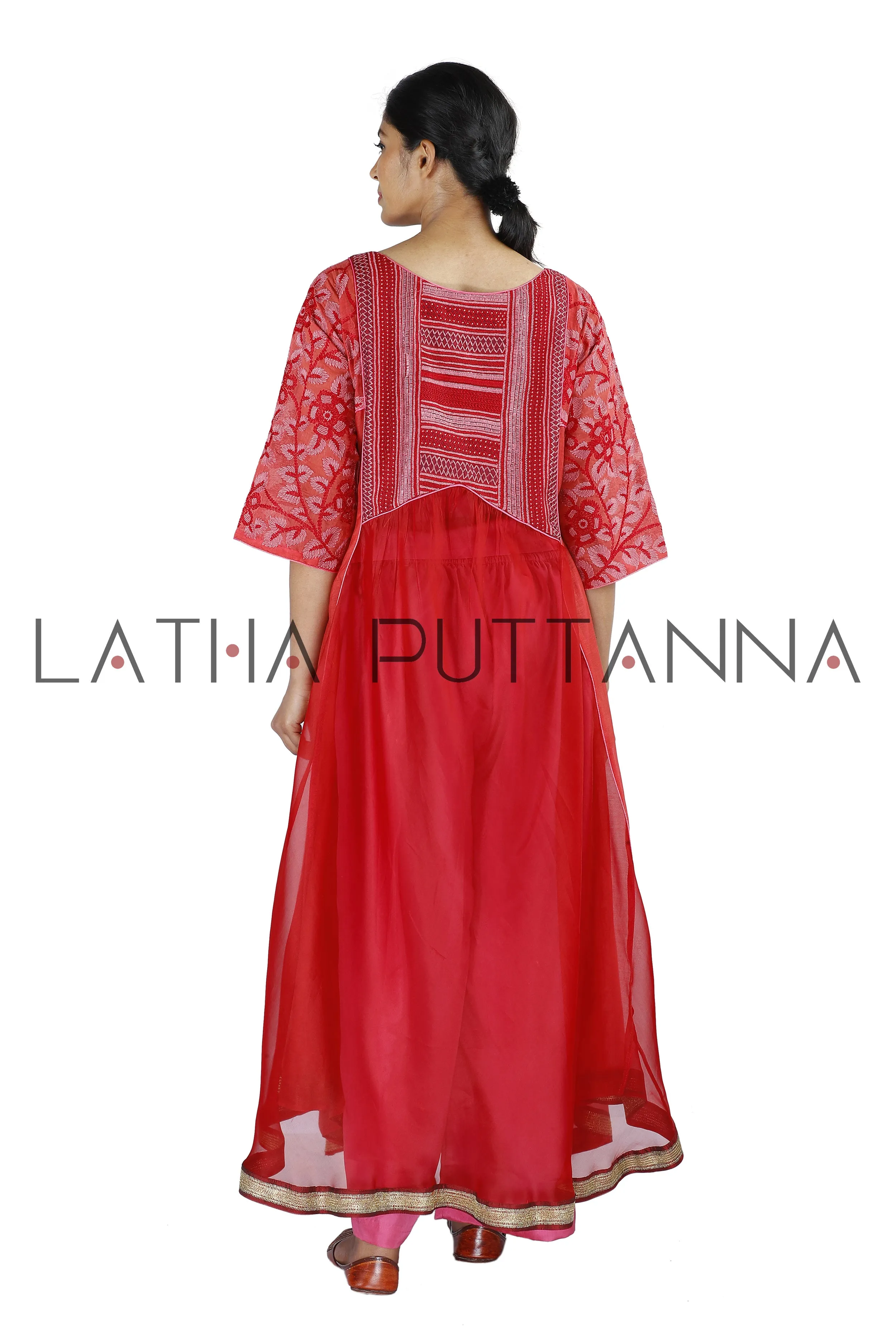 Red and pink salwar