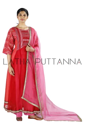 Red and pink salwar