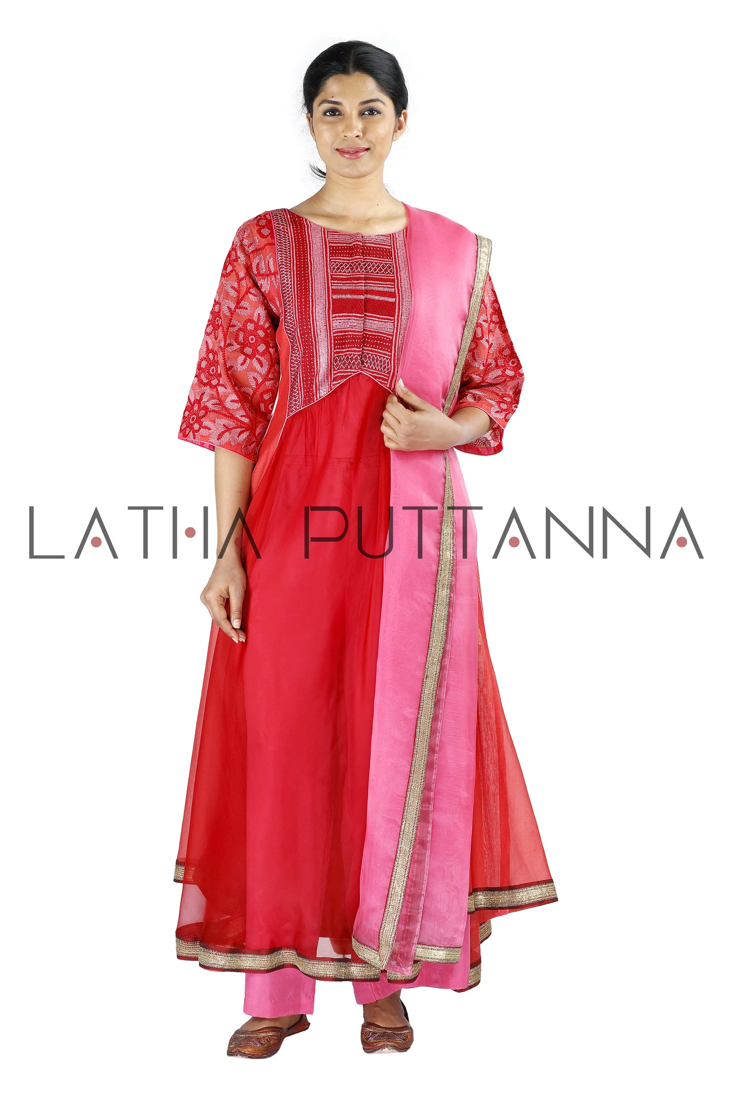 Red and pink salwar