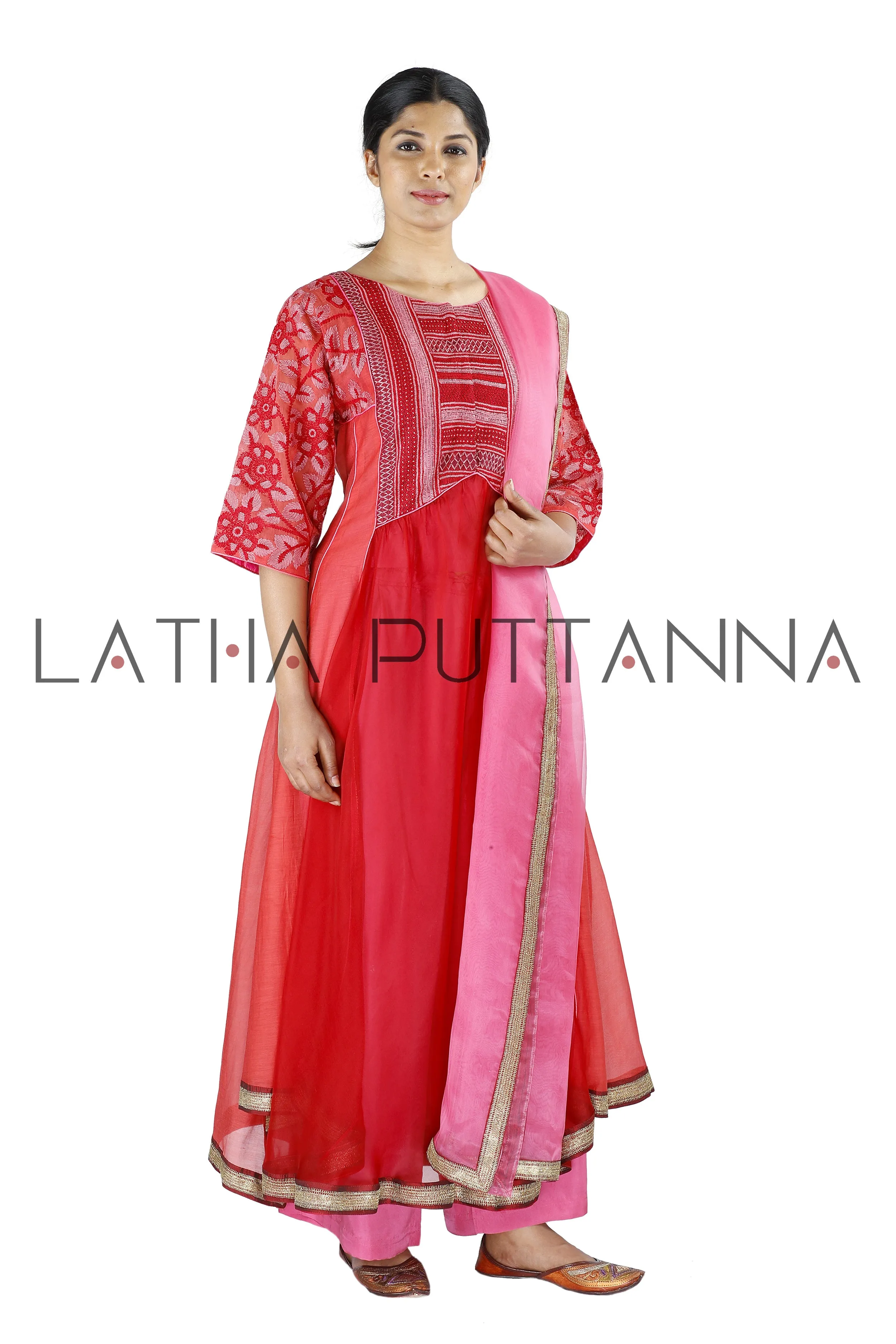 Red and pink salwar