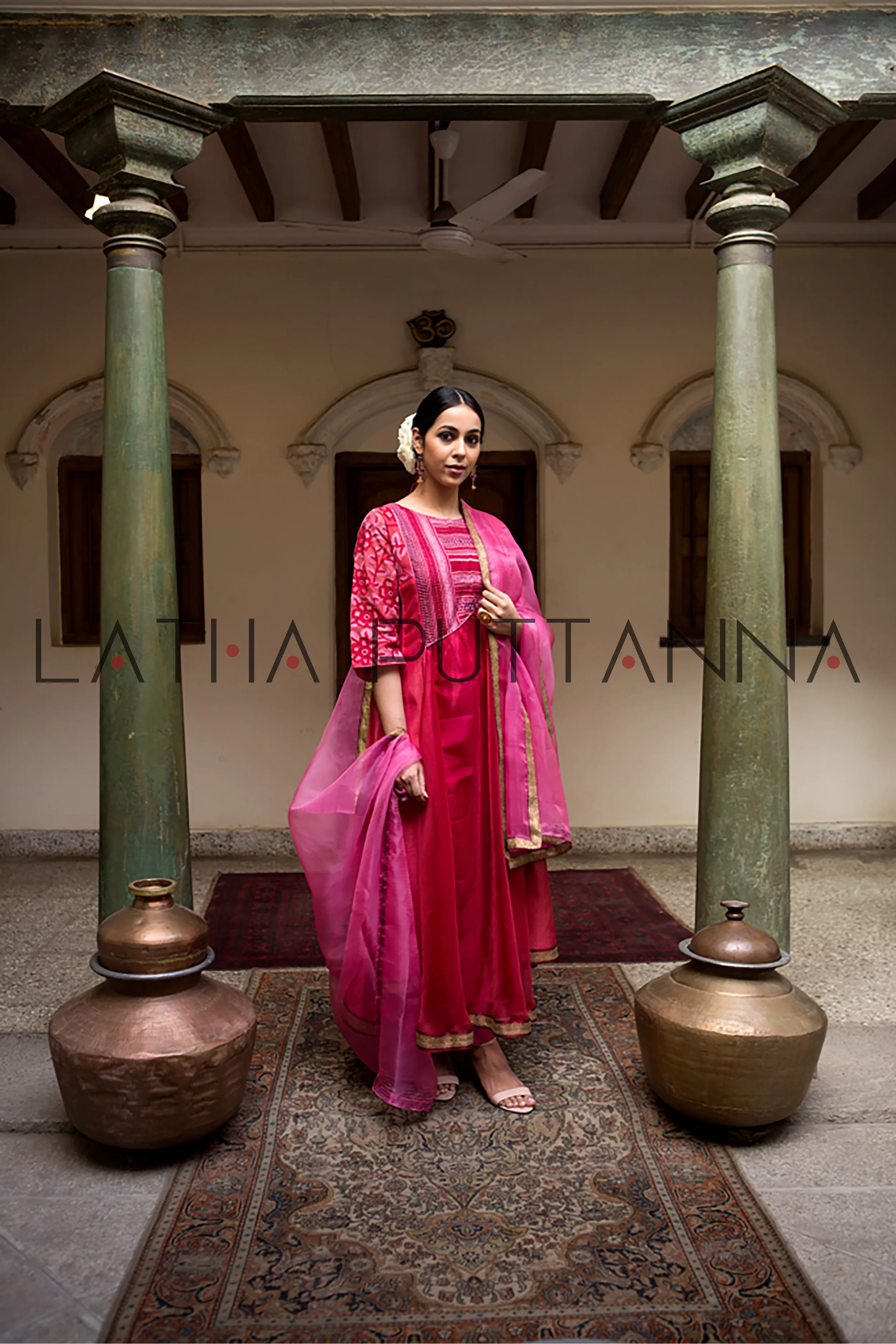 Red and pink salwar