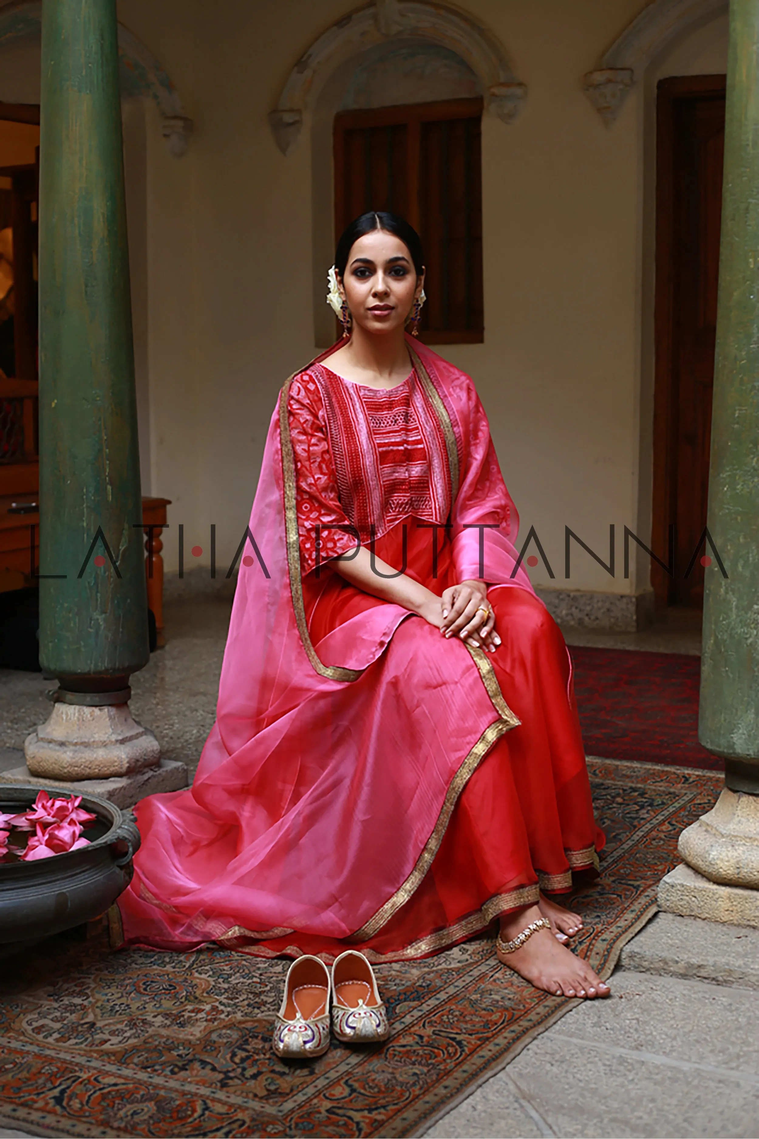 Red and pink salwar