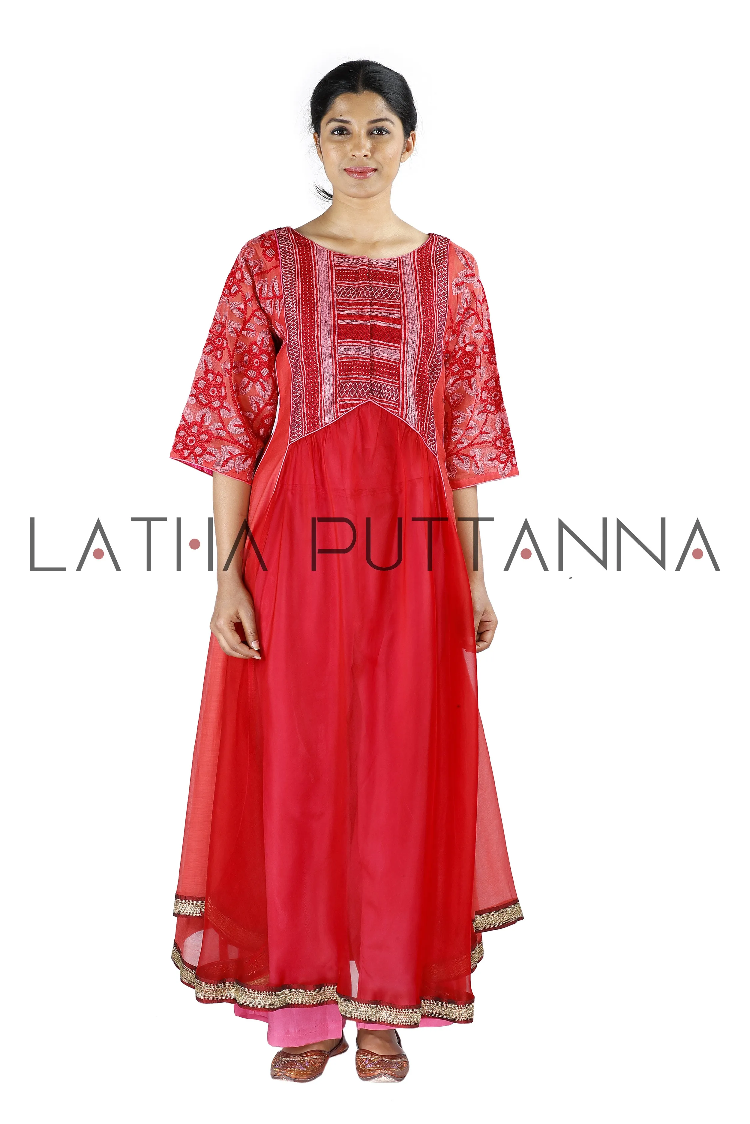 Red and pink salwar