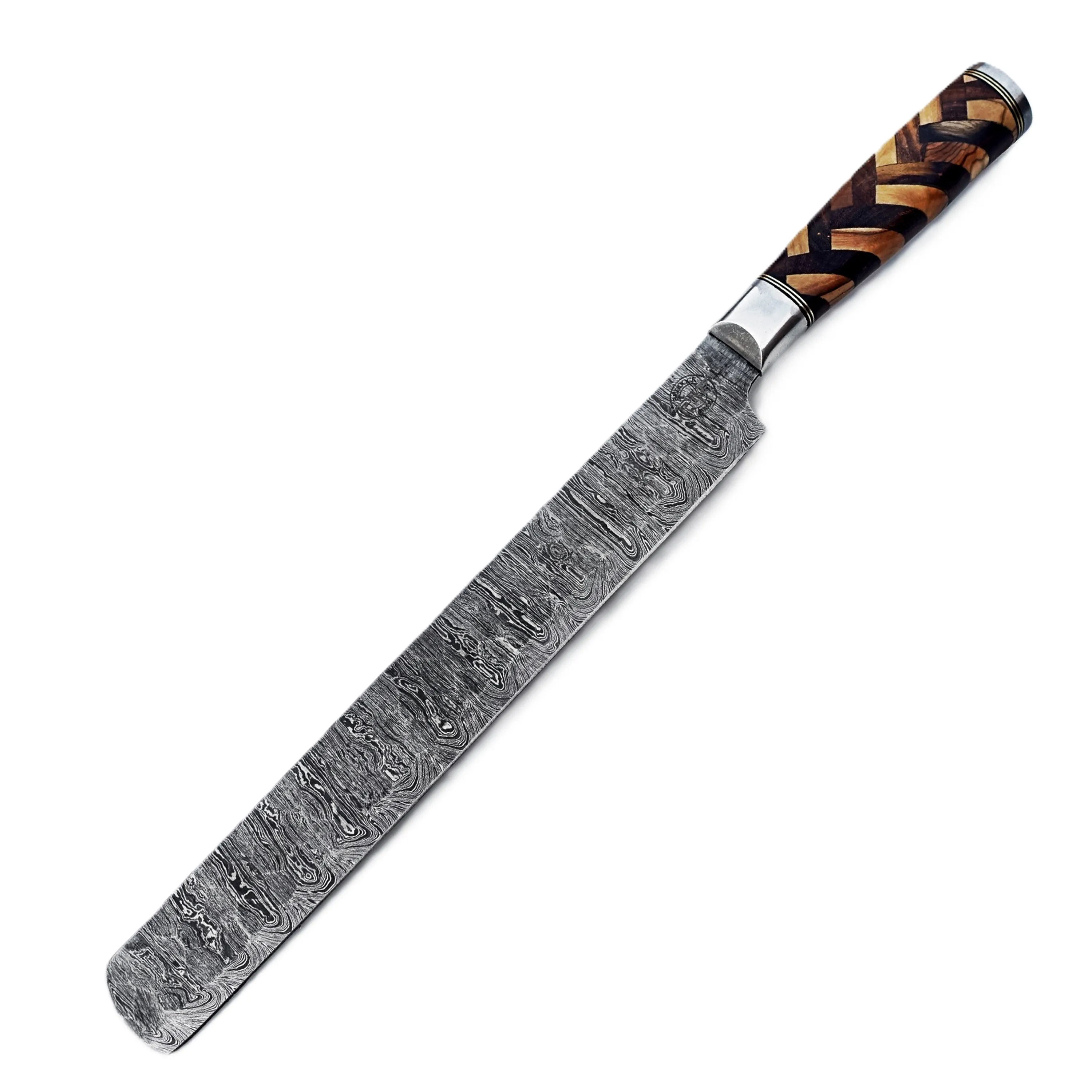 Ruddock Bros - Basketweave Brisket Knife - Damascus Steel - 18" Overall Length