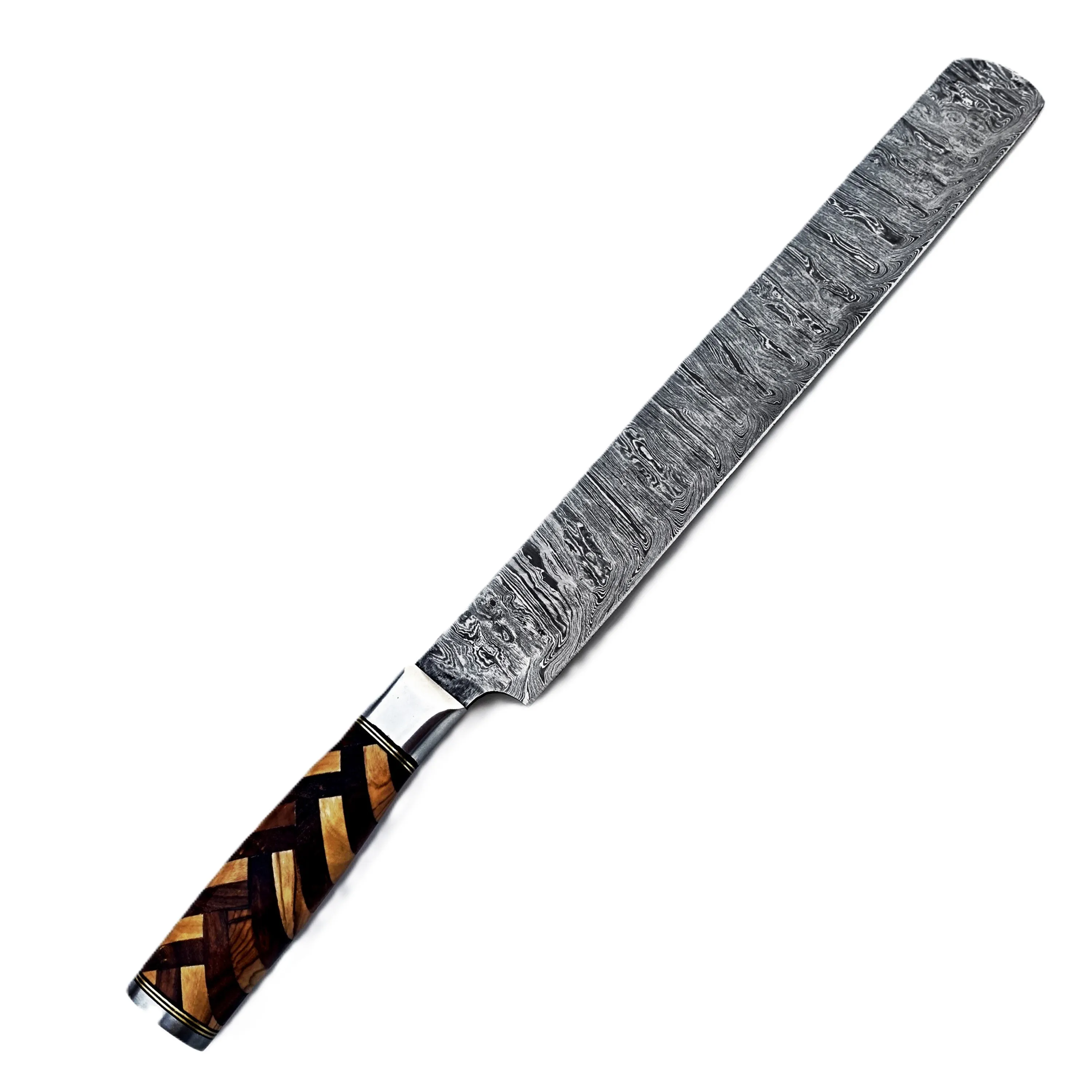 Ruddock Bros - Basketweave Brisket Knife - Damascus Steel - 18" Overall Length