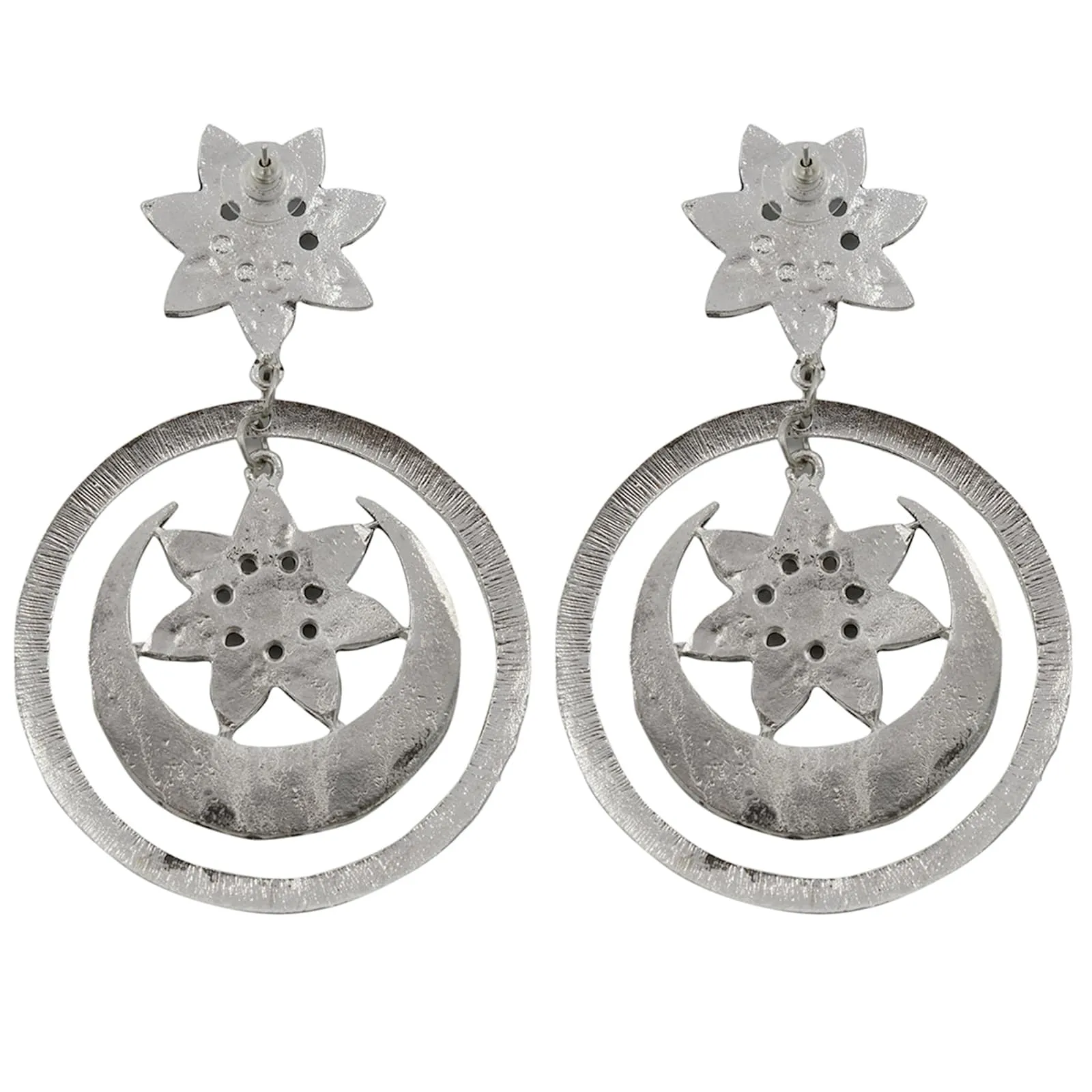 Samaya Silver Oxidized  Mirror Earrings