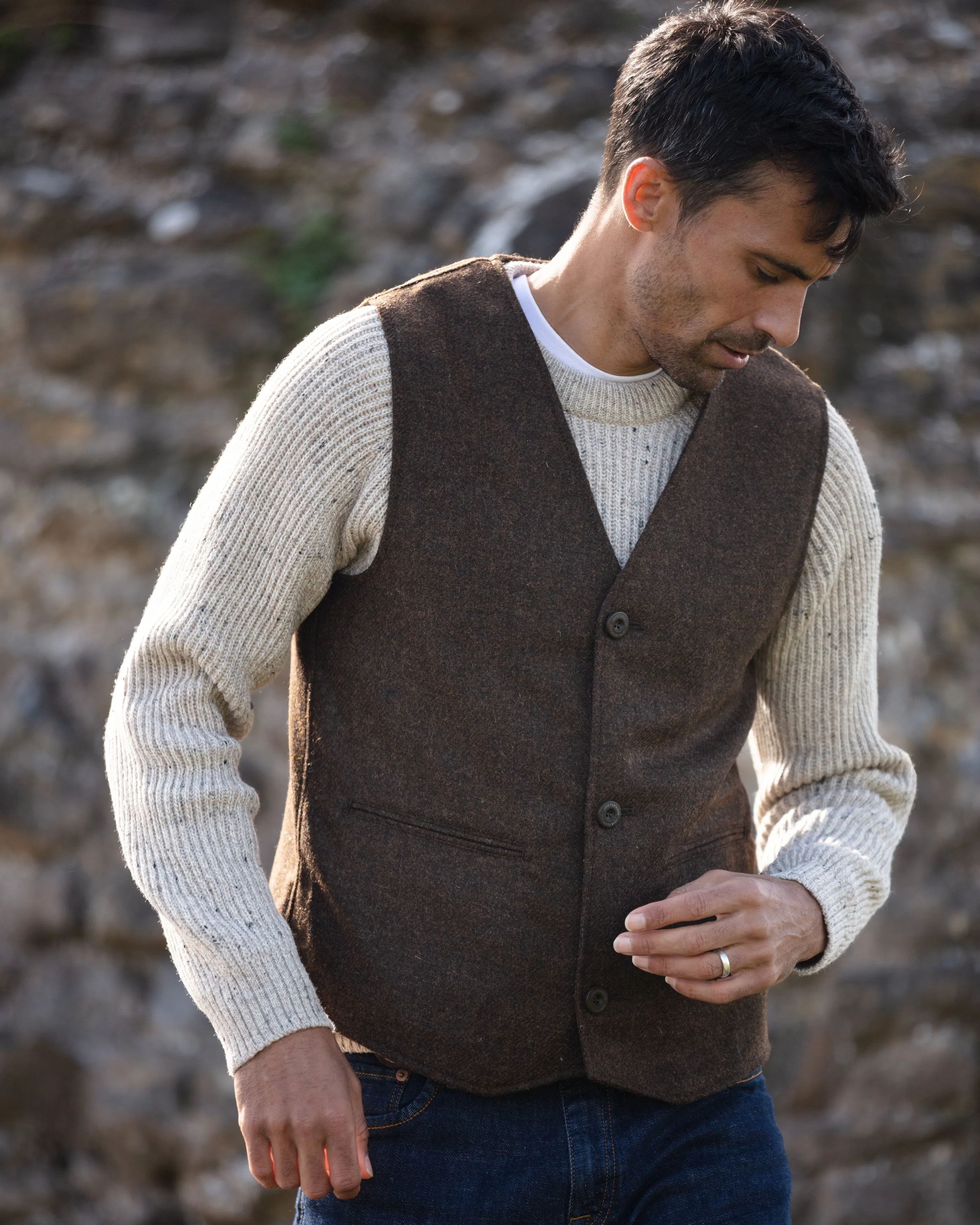 Stafford Tweed Waistcoat - Foliage Brown