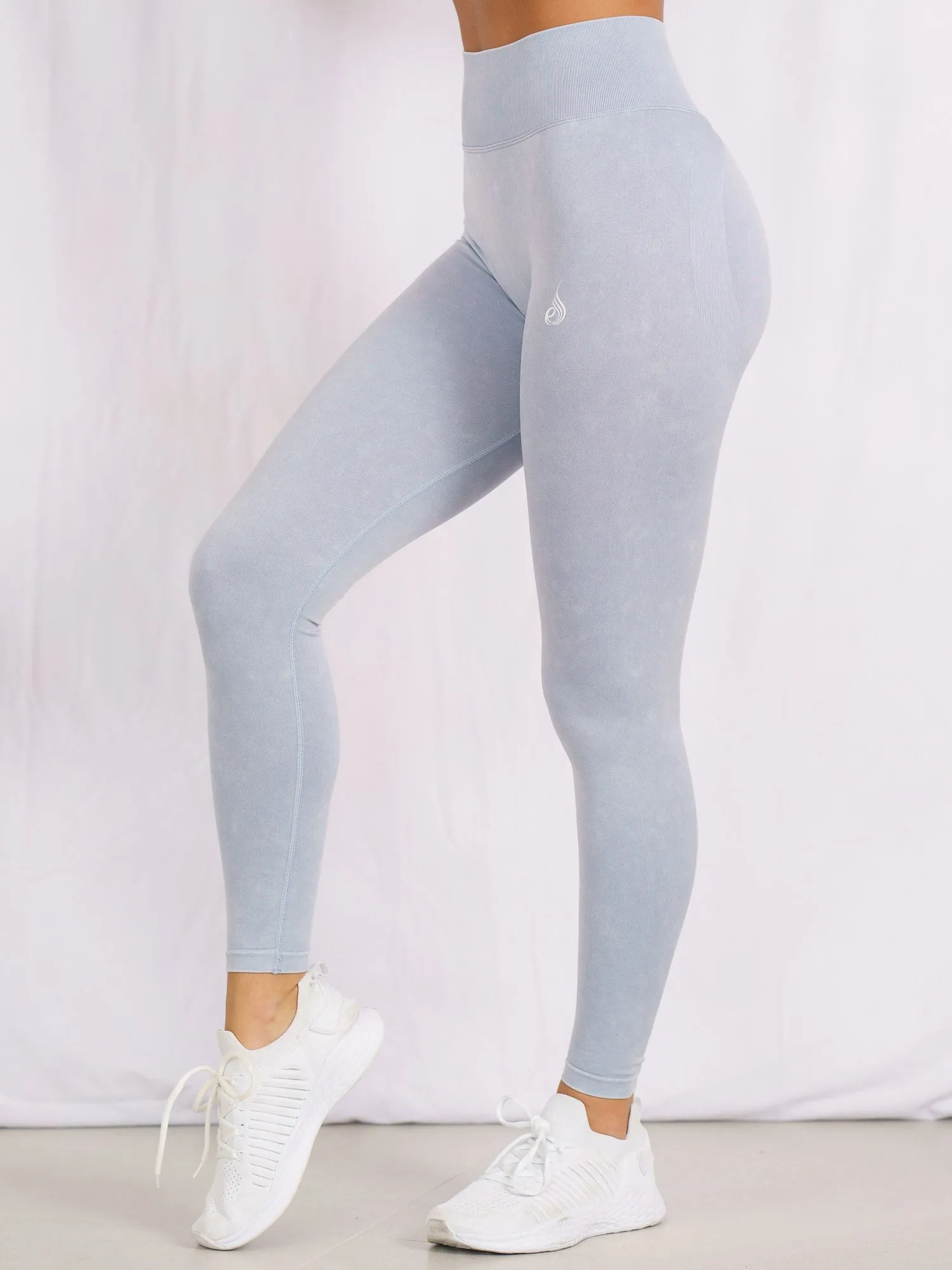 Stonewash Scrunch Seamless Leggings - Dusty Blue Stonewash