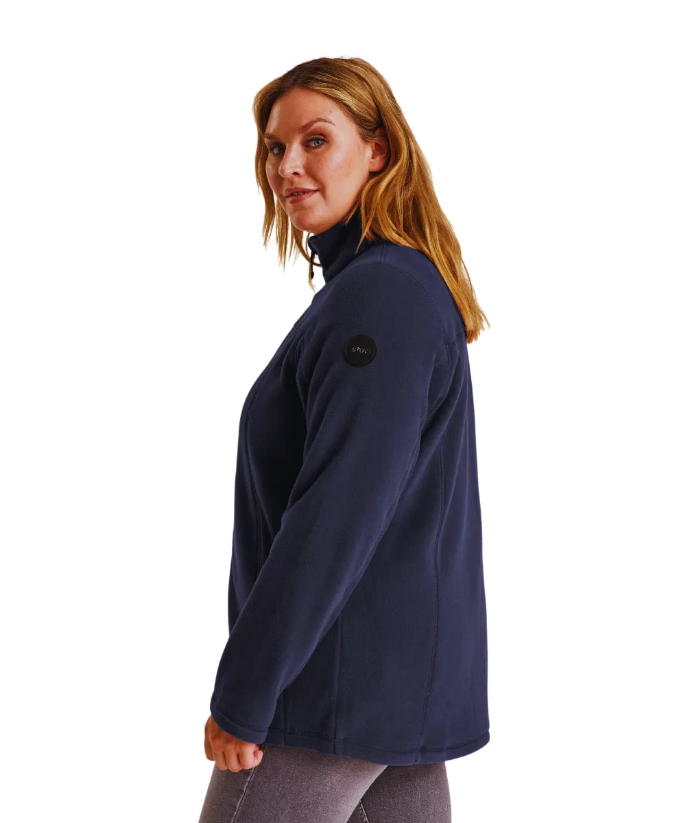 Stoy Emma Women's Plus Size Zip Fleece Jacket Dark Navy Sizes 18-28