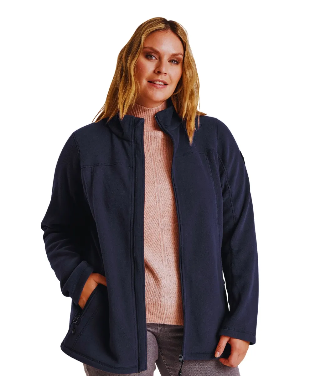 Stoy Emma Women's Plus Size Zip Fleece Jacket Dark Navy Sizes 18-28