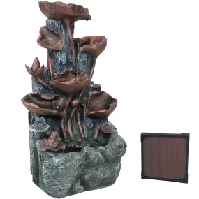 Sunnydaze Driftwood and Flourishing Stems Solar Fountain with Battery Pack - 30"