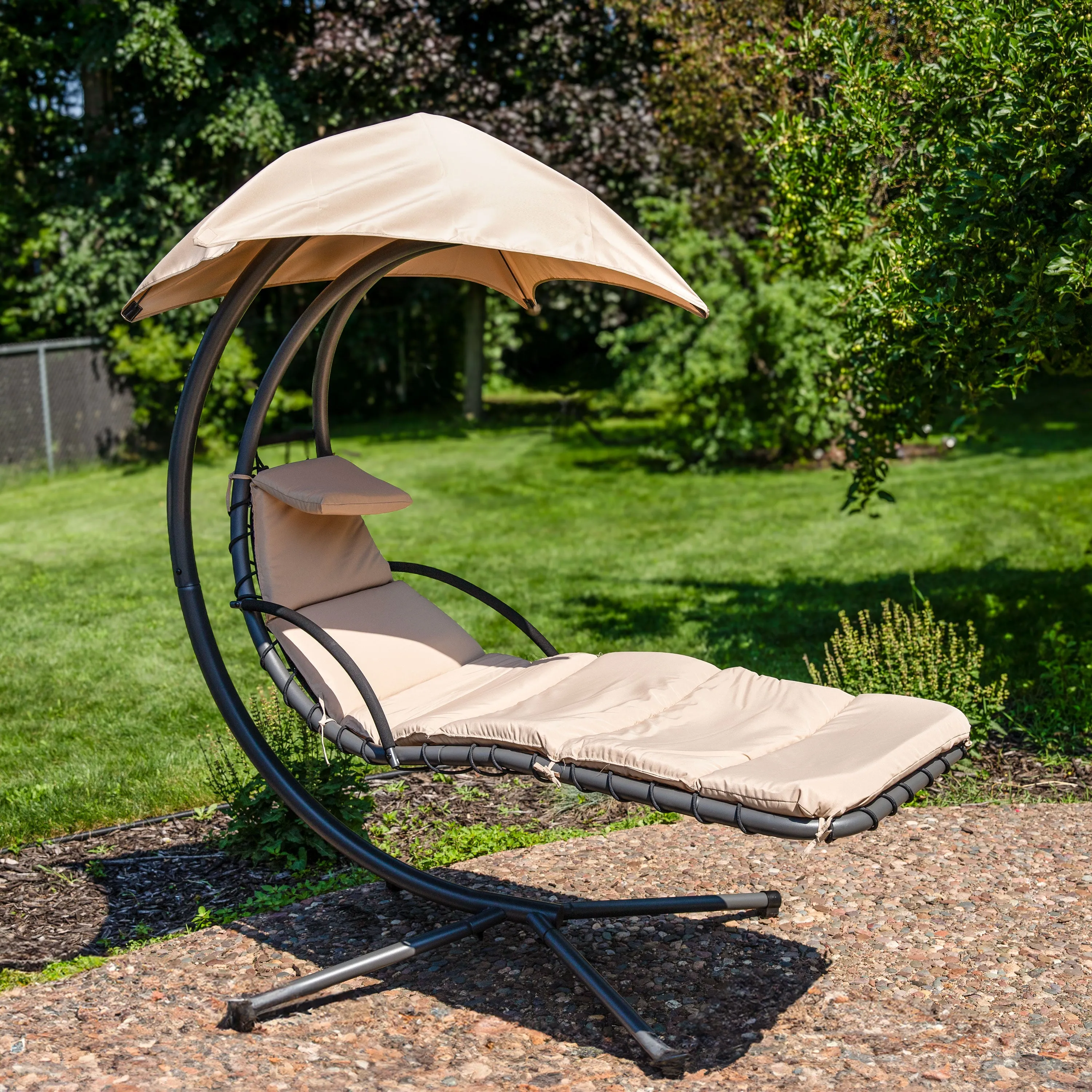 Sunnydaze Floating Chaise Lounge Chair with Umbrella