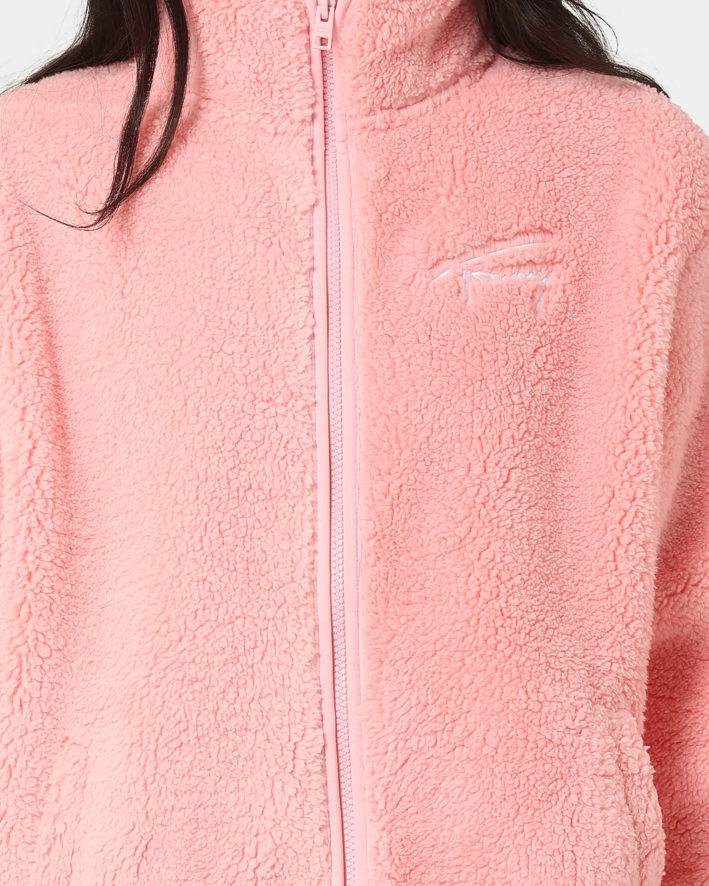 Tommy Jeans Women's TJW Relaxed Signature Polar Zip Jacket Aloha Pink