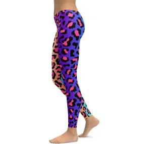 Vibrant Leopard Print Leggings