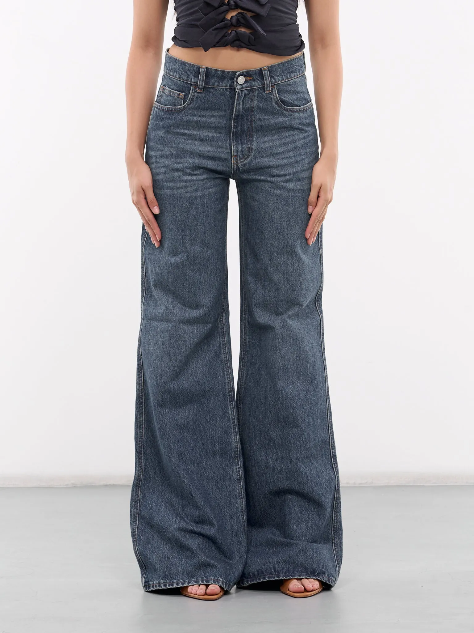 Wide Leg Denim Jeans (COPP95252-BLUE)