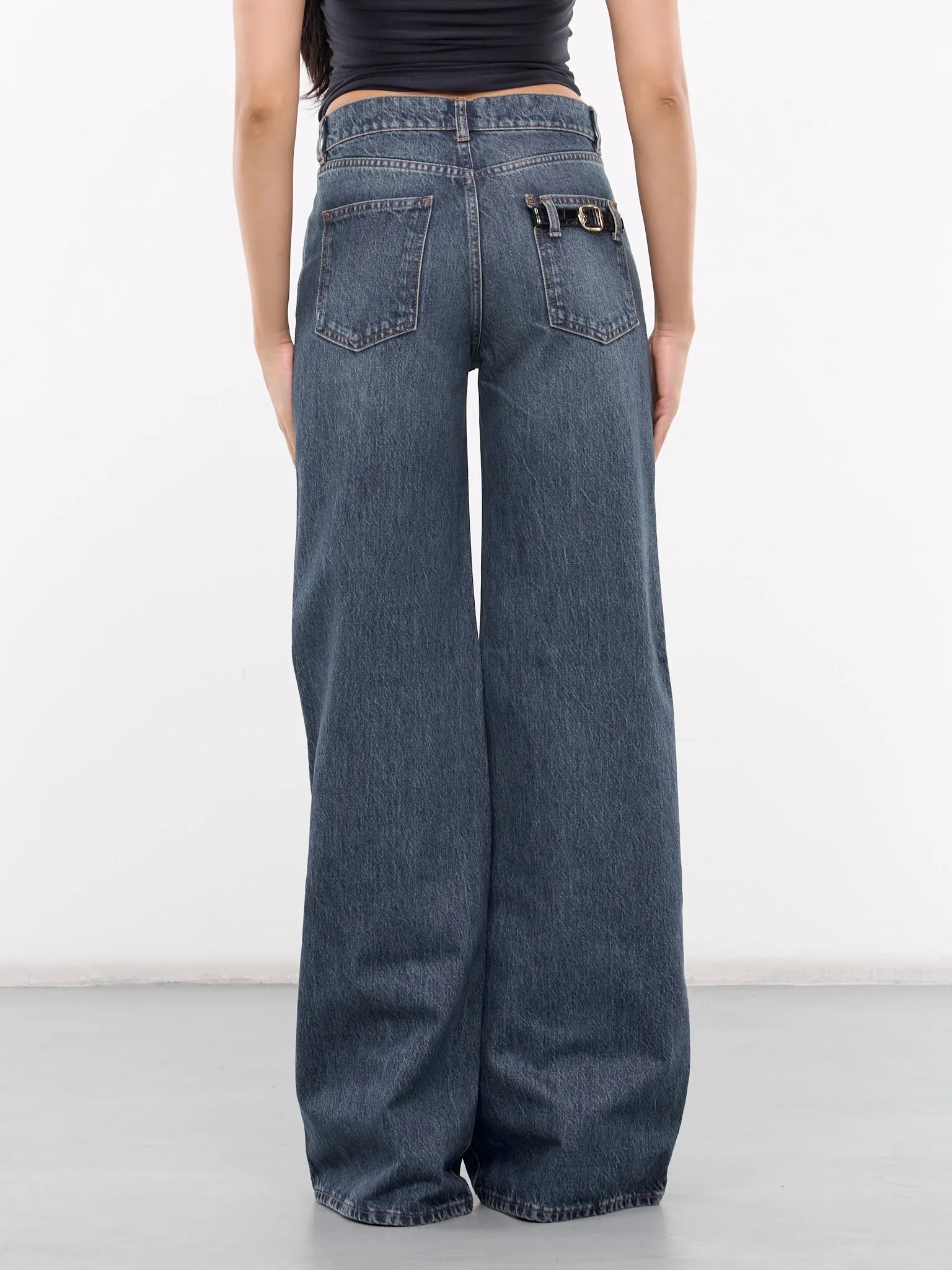 Wide Leg Denim Jeans (COPP95252-BLUE)