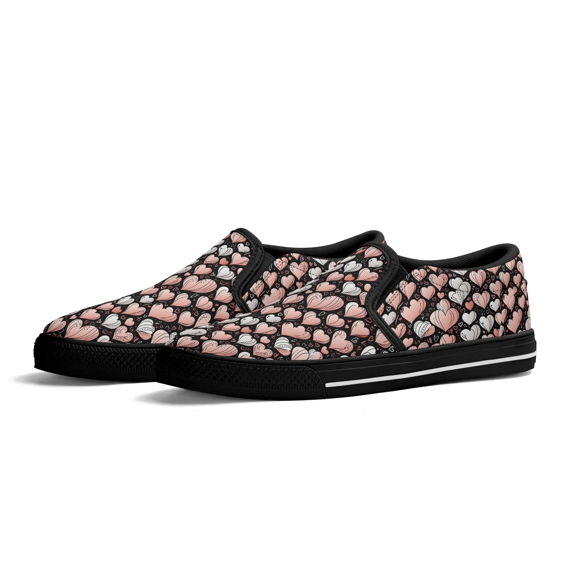 Womens Pink Hearts Rubber Slip On Shoes