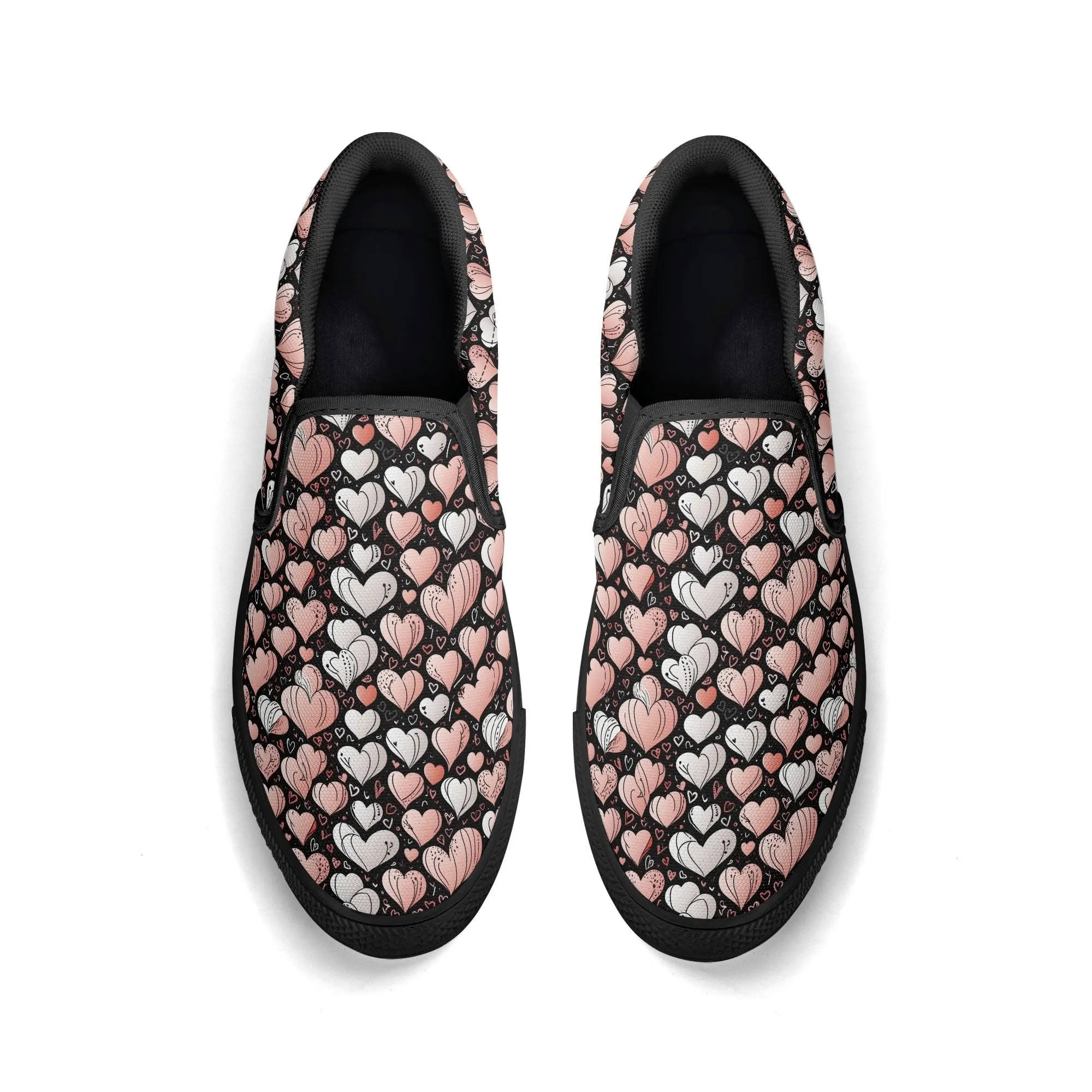 Womens Pink Hearts Rubber Slip On Shoes