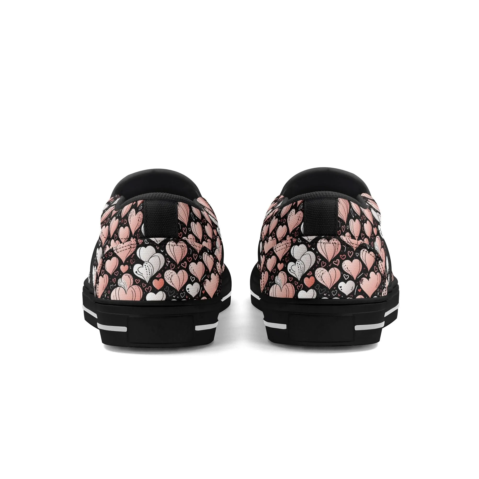 Womens Pink Hearts Rubber Slip On Shoes