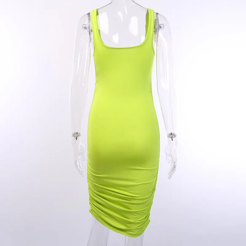 Women's Summer Sleeveless Bodycon V-Neck Mini Dress