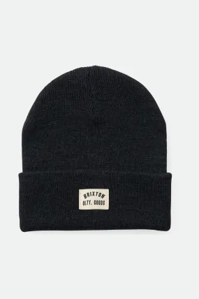 Woodburn Watch Cap Beanie | Washed Black